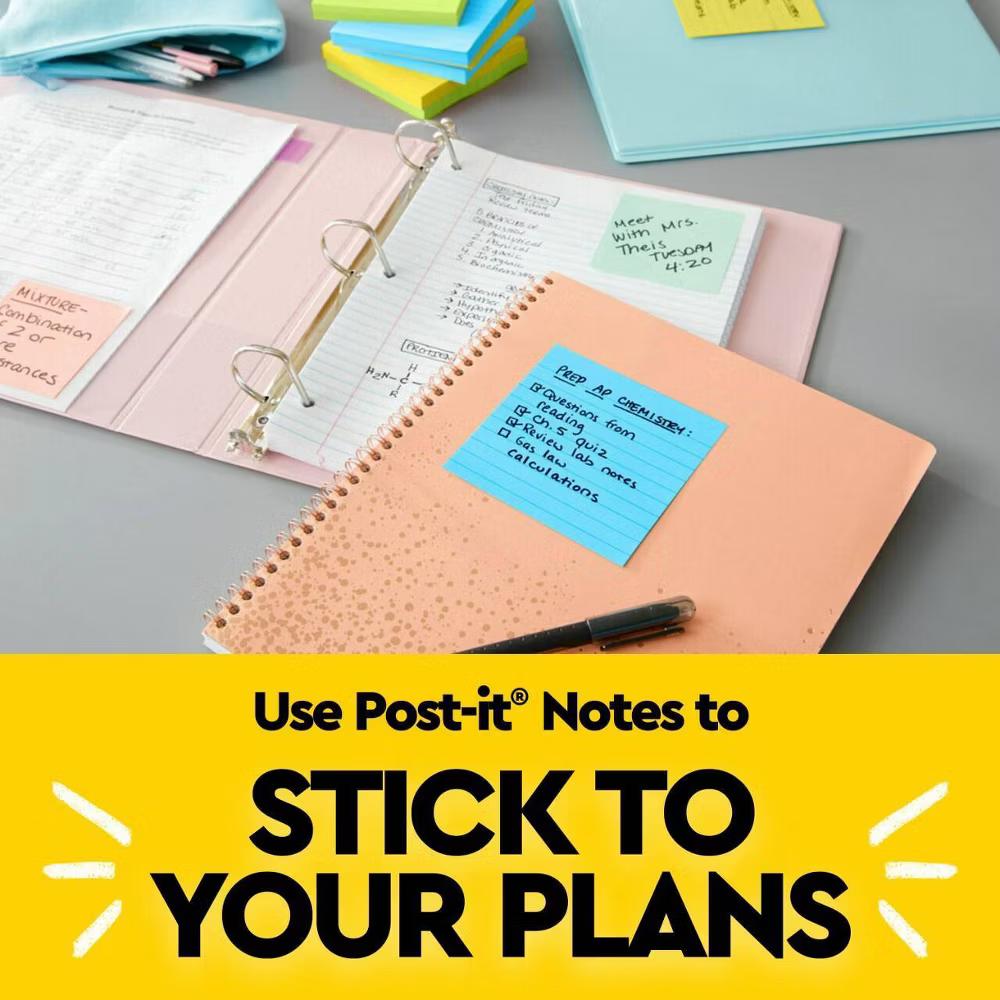 Notes 3pk 3" 5" 100 Sheets/Pad Floral Fantasy Collection: Sticky Notes, Multicolor, Art & Design, Uncoated Paper - Image 3