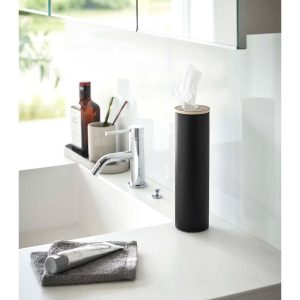 Home Round Tissue Case - Steel Wood