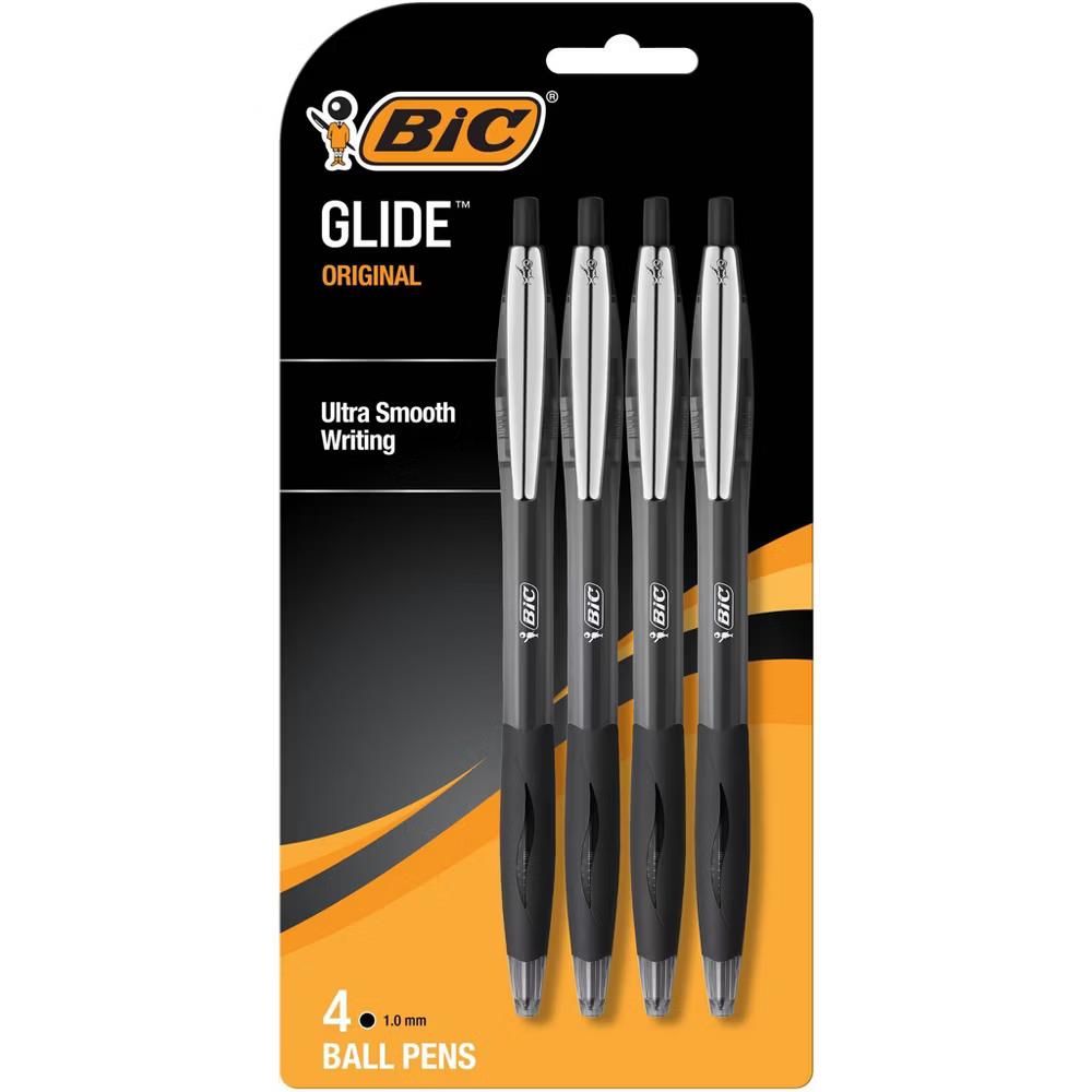 4pk Glide Original Medium Point 1.0mm Black: Back to School Supplies for Students & Teachers - Image 9