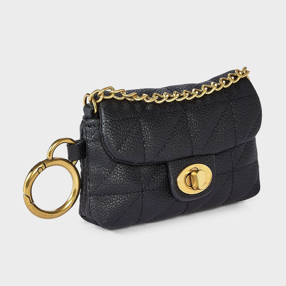 Quilted Turn Lock Clip On Pouch Bag Charm - Image 3