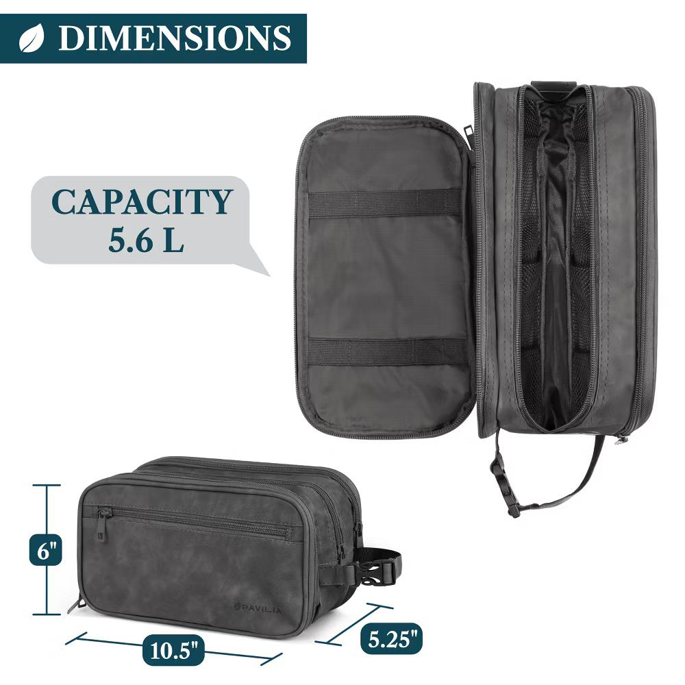 Toiletry Bag for Men, Travel Pouch Essentials Shaving Dopp Kit, Water Resistant Organizer Case Accessories - Image 44