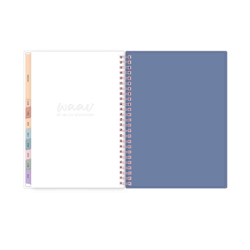 WAAV 5.875"x8.625" 2026-2027 Weekly/Monthly Planner Notes Carrie Blue Frosted Wirebound - Image 3