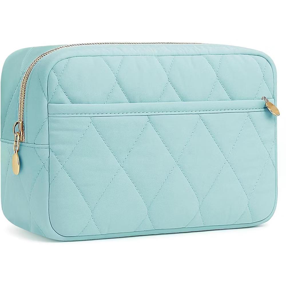 Puffy Padded Makeup Bag Travel Organizer. Wide-Open Cosmetic Pouch for Toiletries and Essentials. - Image 12