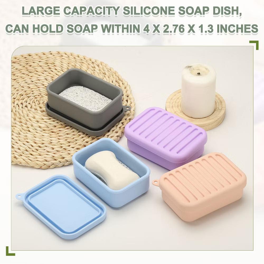 Soap Dish, Silicone Leak Proof Soap Bar Case