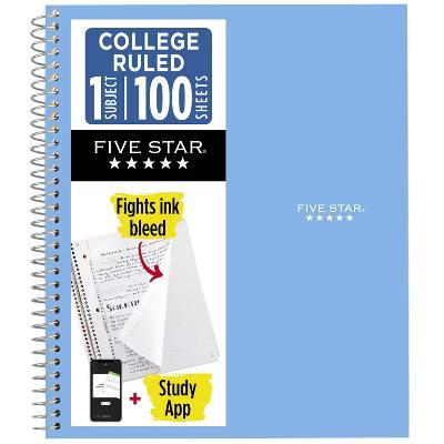 Five Star 8.5"x11" 1 Subject College Ruled Notebook Sky Blue 100 Pages - Image 7