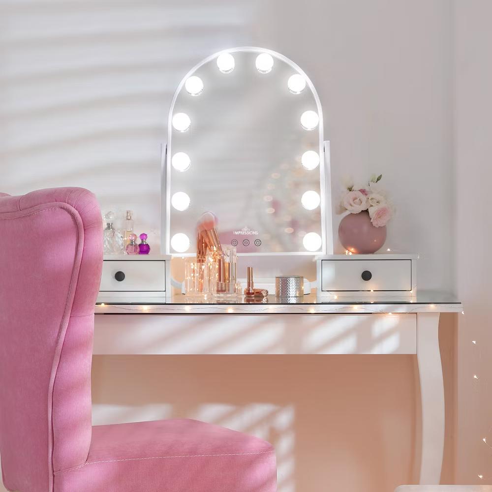 Impressions Vanity Curva Arch Tri-Tone LED Makeup Mirror