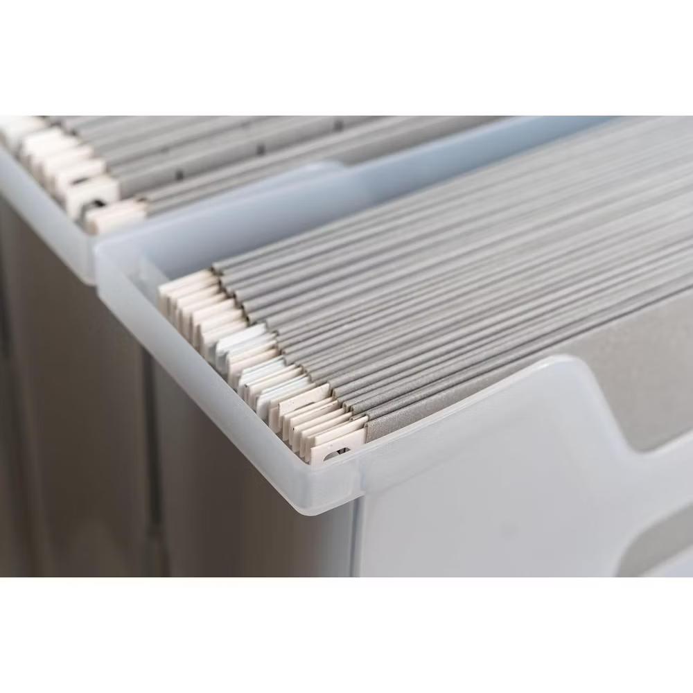 Small Portable Desktop File Box with Open Top, Letter Size, Clear - Image 3