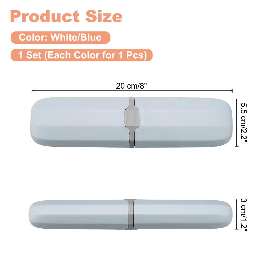 Travel and Outdoor Plastic Portable Simple Storage Toothbrush Containers 8 2.2 1.2 Inch 2 Pcs - Image 15