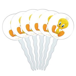Looney Tunes Cute Tweety Cupcake Picks Toppers Decoration Set of 6