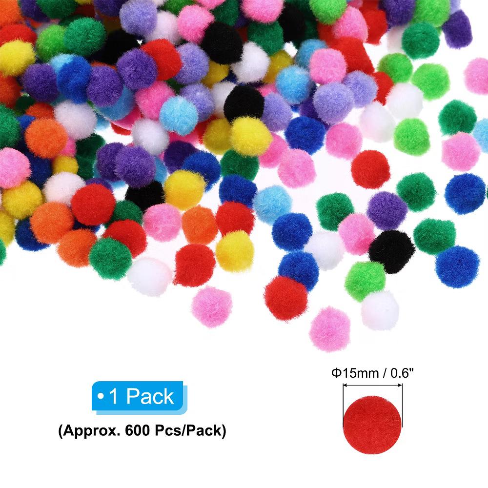 Creative DIY Craft Decoration Home Supplies Pom Poms 0.6" - Image 4