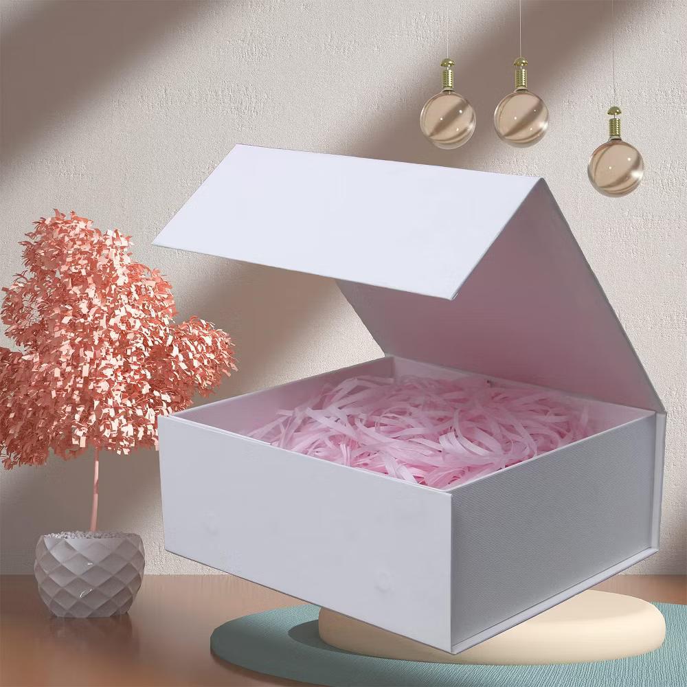 White Magnetic Gift Box 7.8x7x3.1 Inches Durable Collapsible Hard Board 1 Piece for Jewelry Candy Wedding Birthday Graduation - Image 6