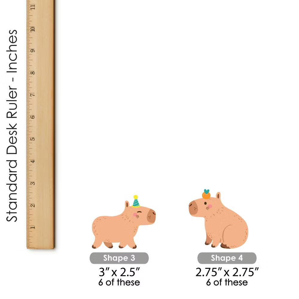 Capy Birthday - Dessert Cupcake Toppers - Capybara Party Clear Treat Picks - Set of 24 - Image 7