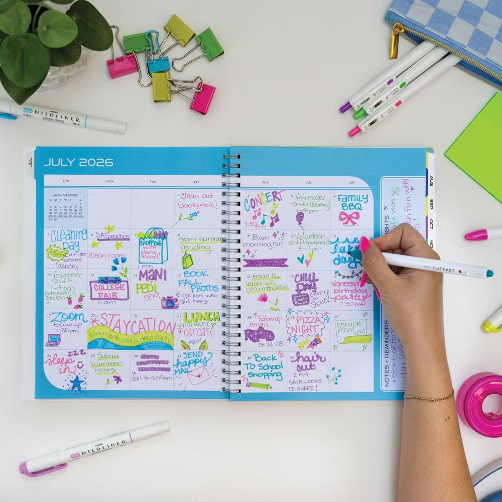 Blue Sky Your Year 7-12 Grade Weekly/Monthly Planner Wirebound 7"x9" Pink Heartsy - Image 16