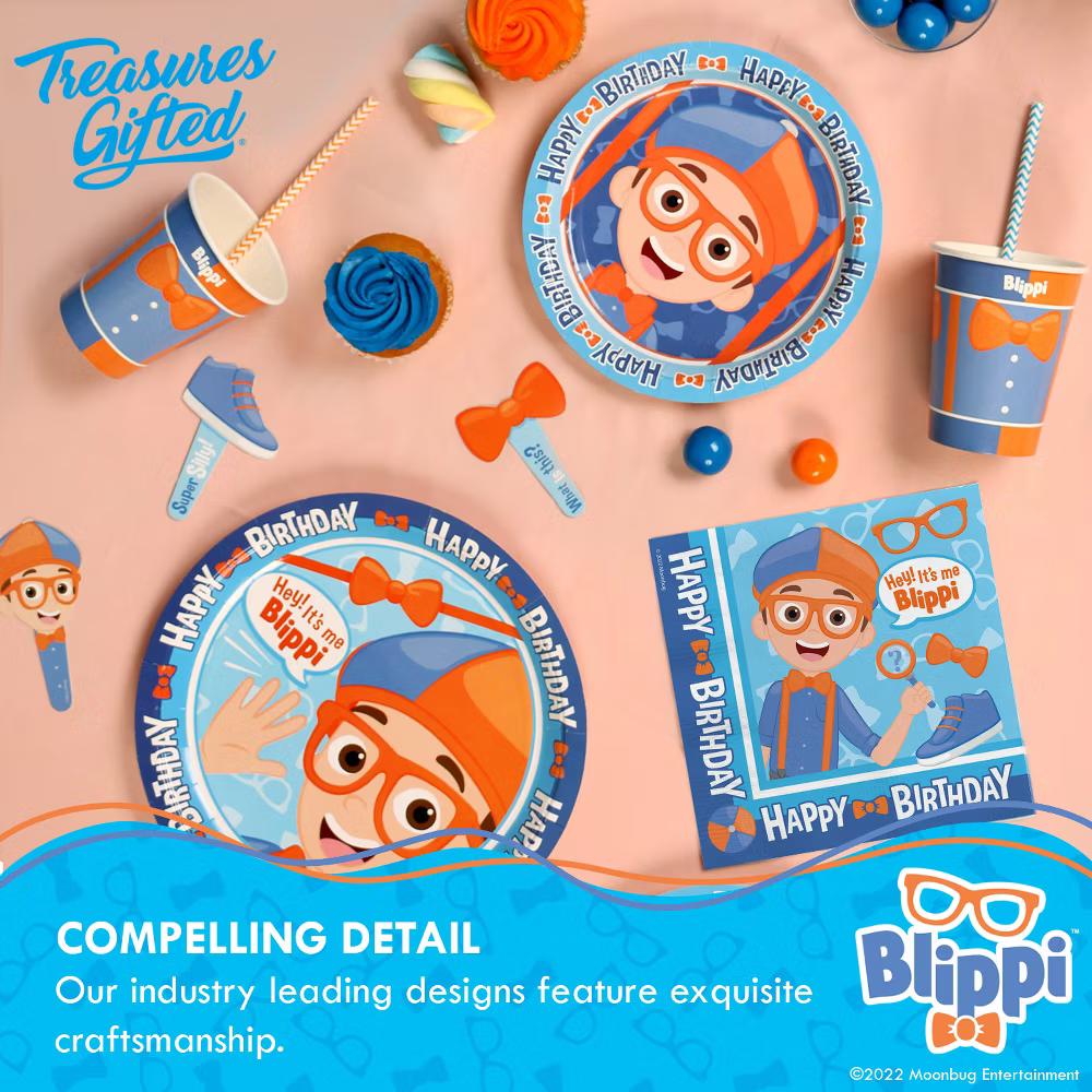 Treasures Gifted Blippi Birthday Party Tableware Classic Set for 16 Guests - Image 2