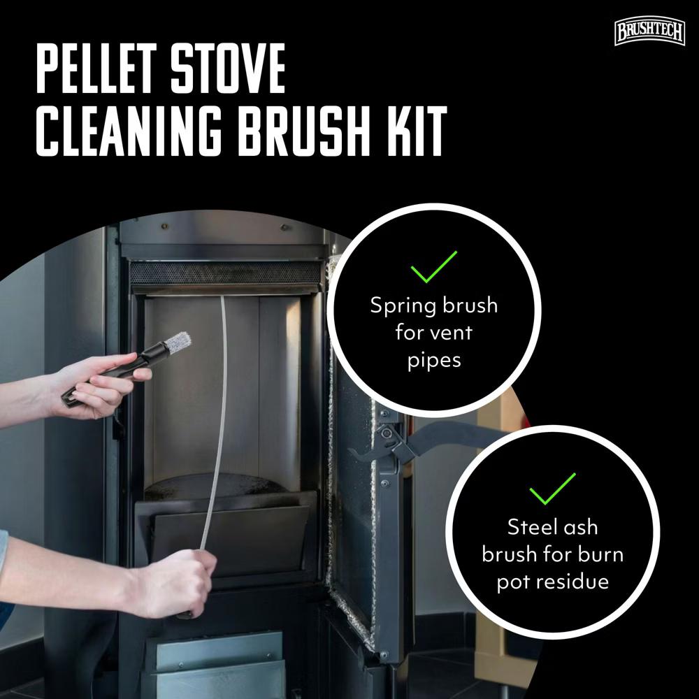 BRUSHTECH 10-Foot Pellet Stove Cleaning Brush Kit Non-Kinking Spring Brush for 3-Inch Vent Pipes with Bonus Steel Ash Brush - Image 6