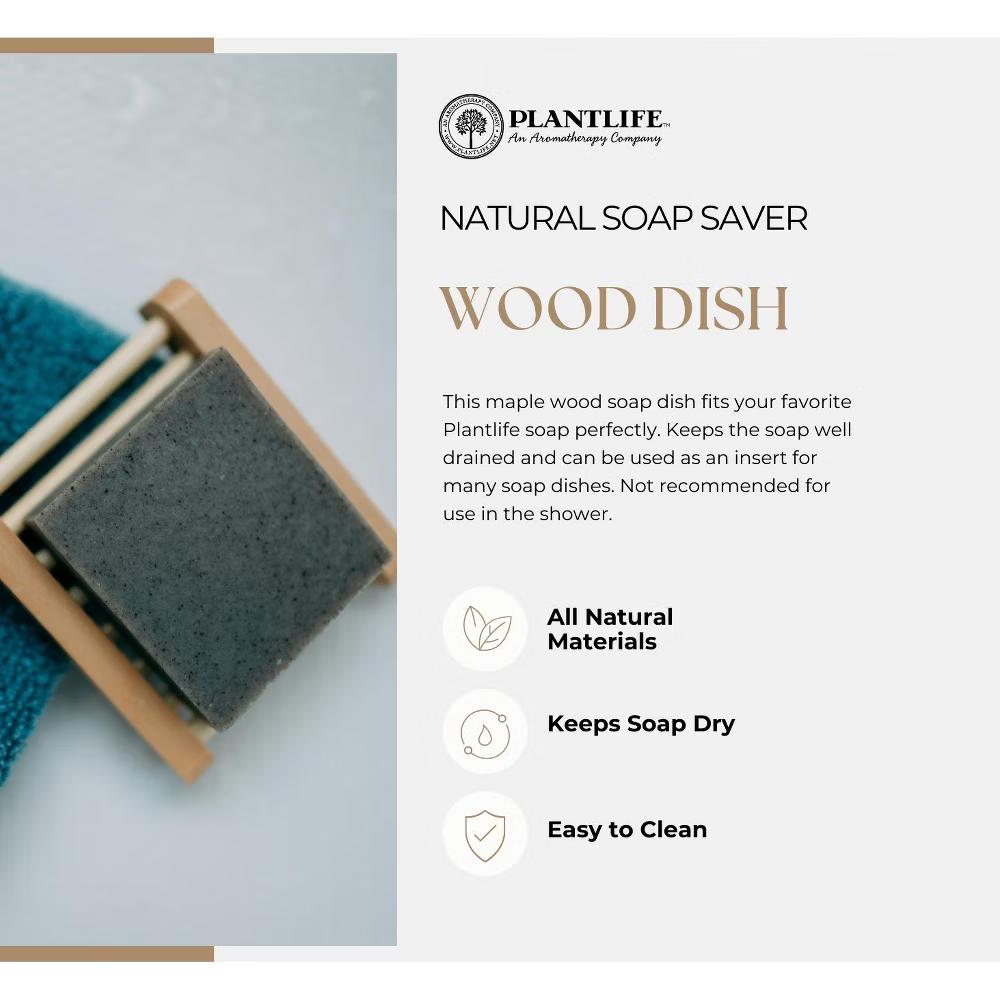 Plantlife Wooden Soap Dish – Eco-Friendly, Water-Draining Holder for Longer-Lasting Soap - Image 2