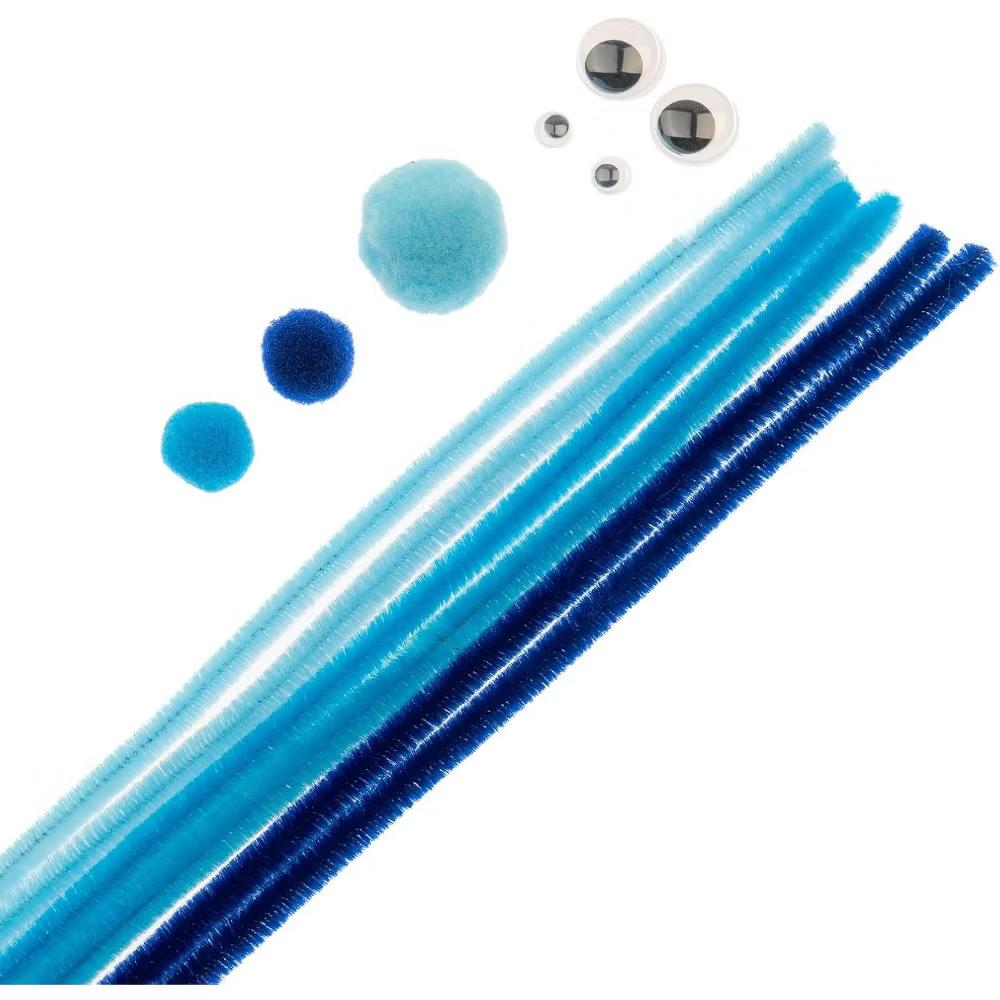 300ct Craft Combo Pack Pipe Cleaners Pompoms Googly Eyes Activity Kits