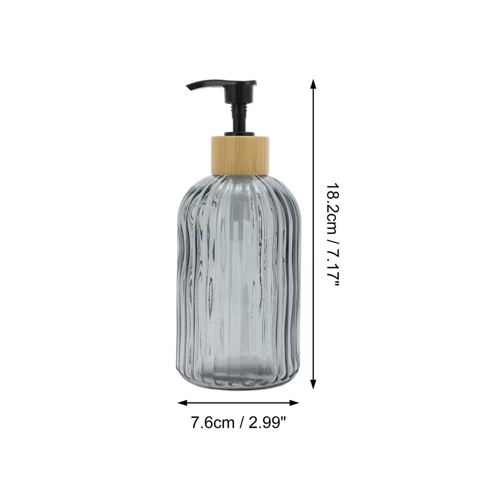 Round Bottom Vertical Stripe Soap Dispenser 13.53oz 1 Pc - Image 8
