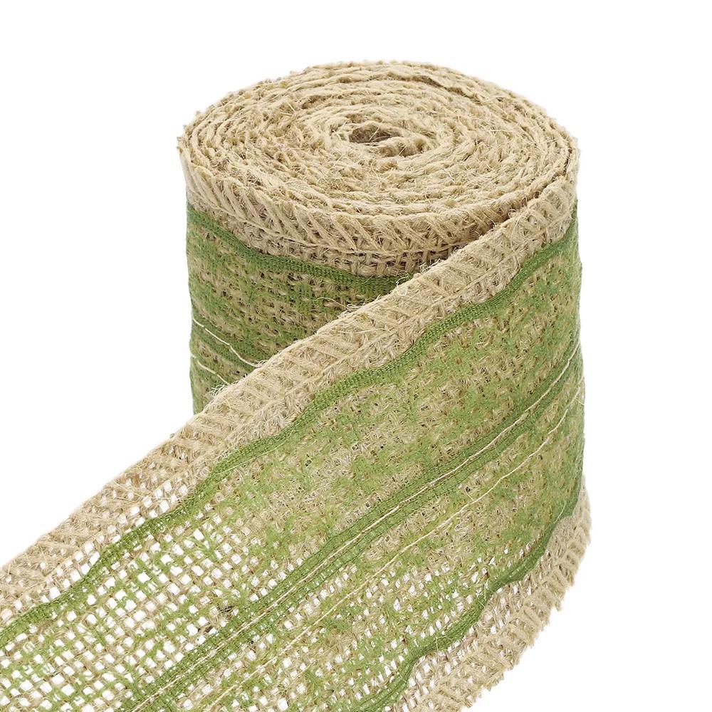 Jute Lace Ribbon, 2.18 Yards Burlap Wrapping Ribbon