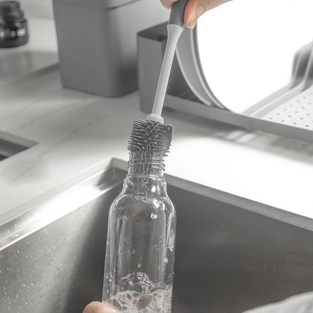 OU Bottle & Glass Brush – Ergonomic, Flexible Bristles for Scratch-Free, Deep Cleaning of Cups, Bottles & Glasses - Image 2