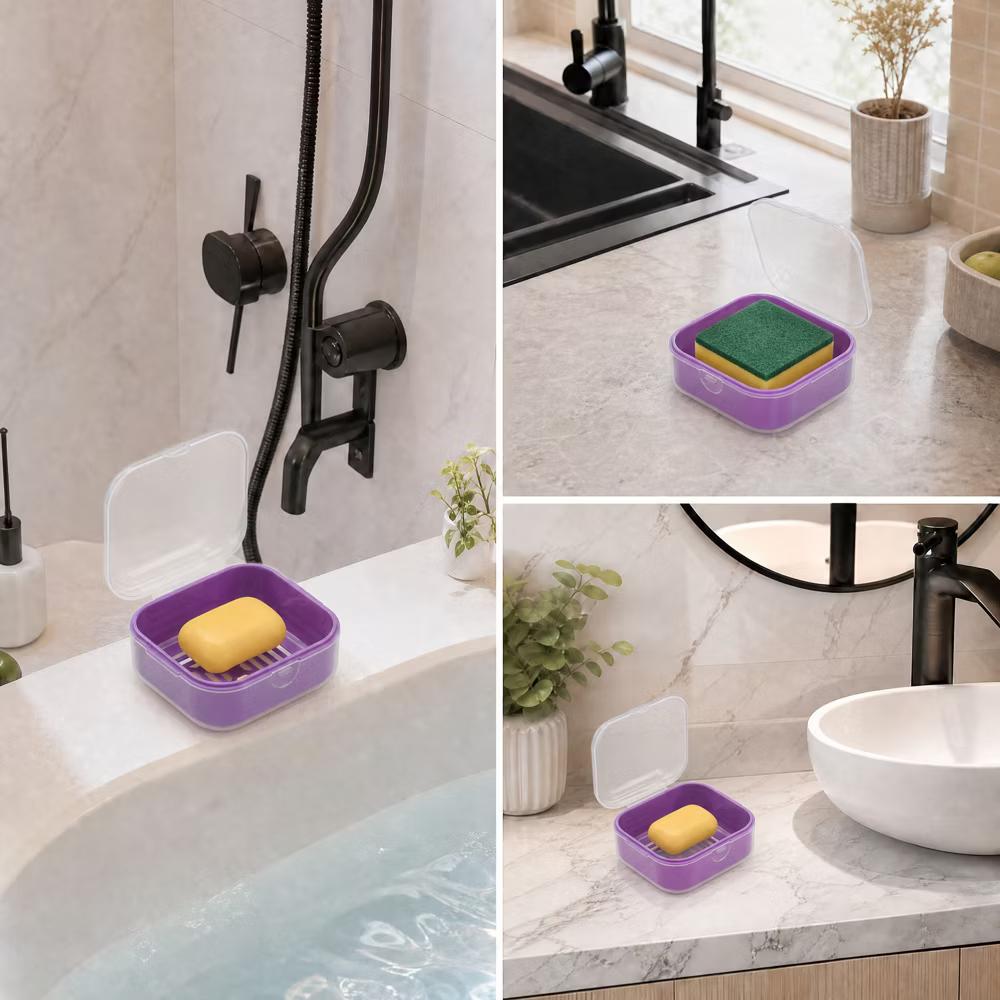 Square Double-layer Drain Soap Dish 1 Pc - Image 28
