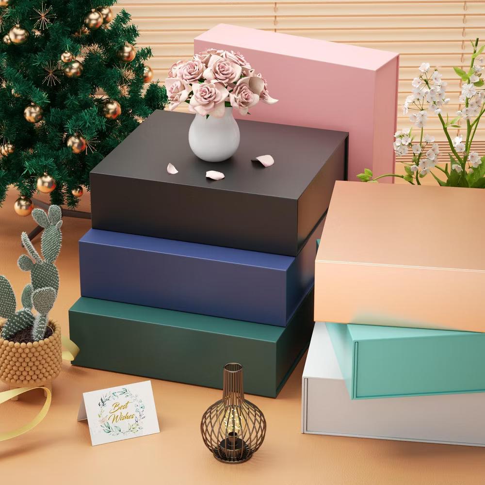 1 Pack Forest Green Gift Box with Lid 11.5x7.8x3 Inch Magnetic Closure Includes Card and Ribbon for Clothing and Gifts - Image 4