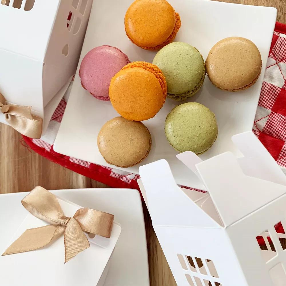 Christmas House Shaped Gift Boxes with Ribbons for Weddings, Housewarming, Cookies, Candies, Treats, Party Favors (Set of 12), White - Image 2