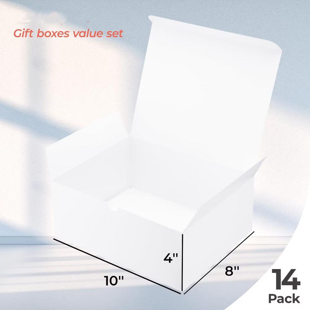 14 Pack Large White Gift Boxes with Lids 10x8x4 Inches for Birthday Wedding Bridesmaid Proposal Christmas Present - Image 5