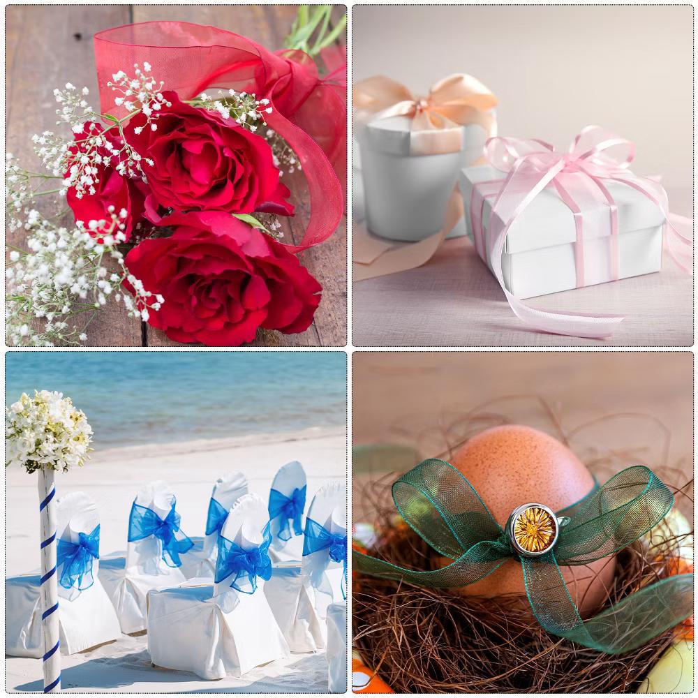 Satin Gift Wrapping Cake Bows Soft Decorative Ribbon