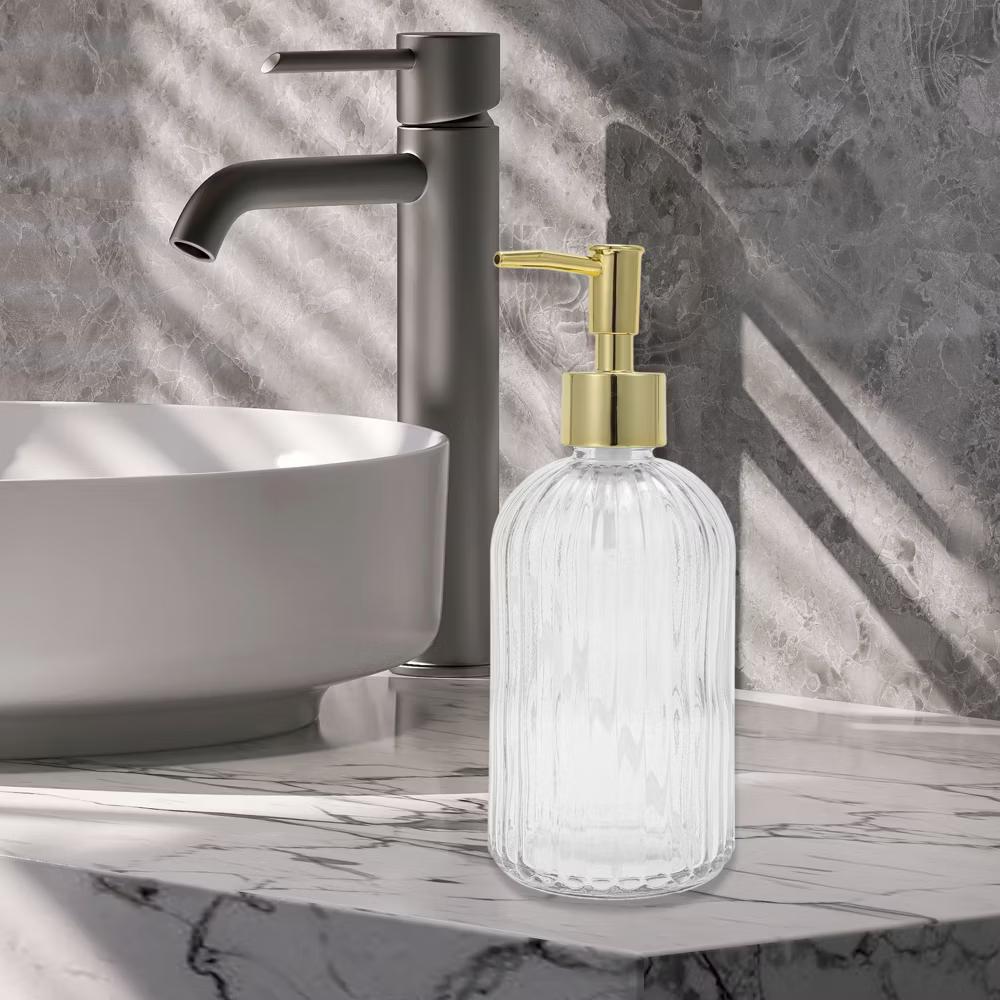 Convenient Vertical Stripe Soap Dispenser 13.53oz 1 Pc - Image 13