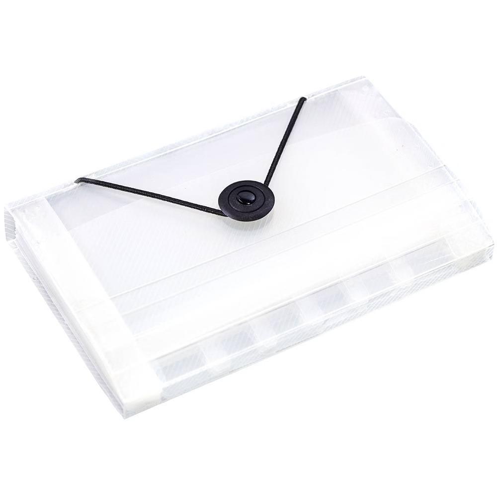 4 1/4" 6 3/4" 13 Pocket Plastic Expanding File - Coupon Size - Clear: Coupon Organizer, File Holder - Image 2