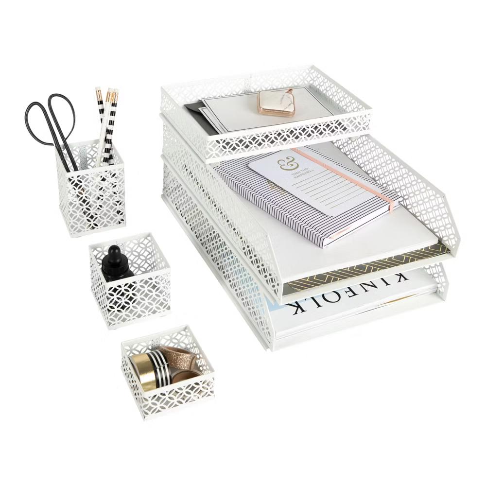 Blu Monaco 6 Piece Interlocking Desk Organizer Set - Image 40