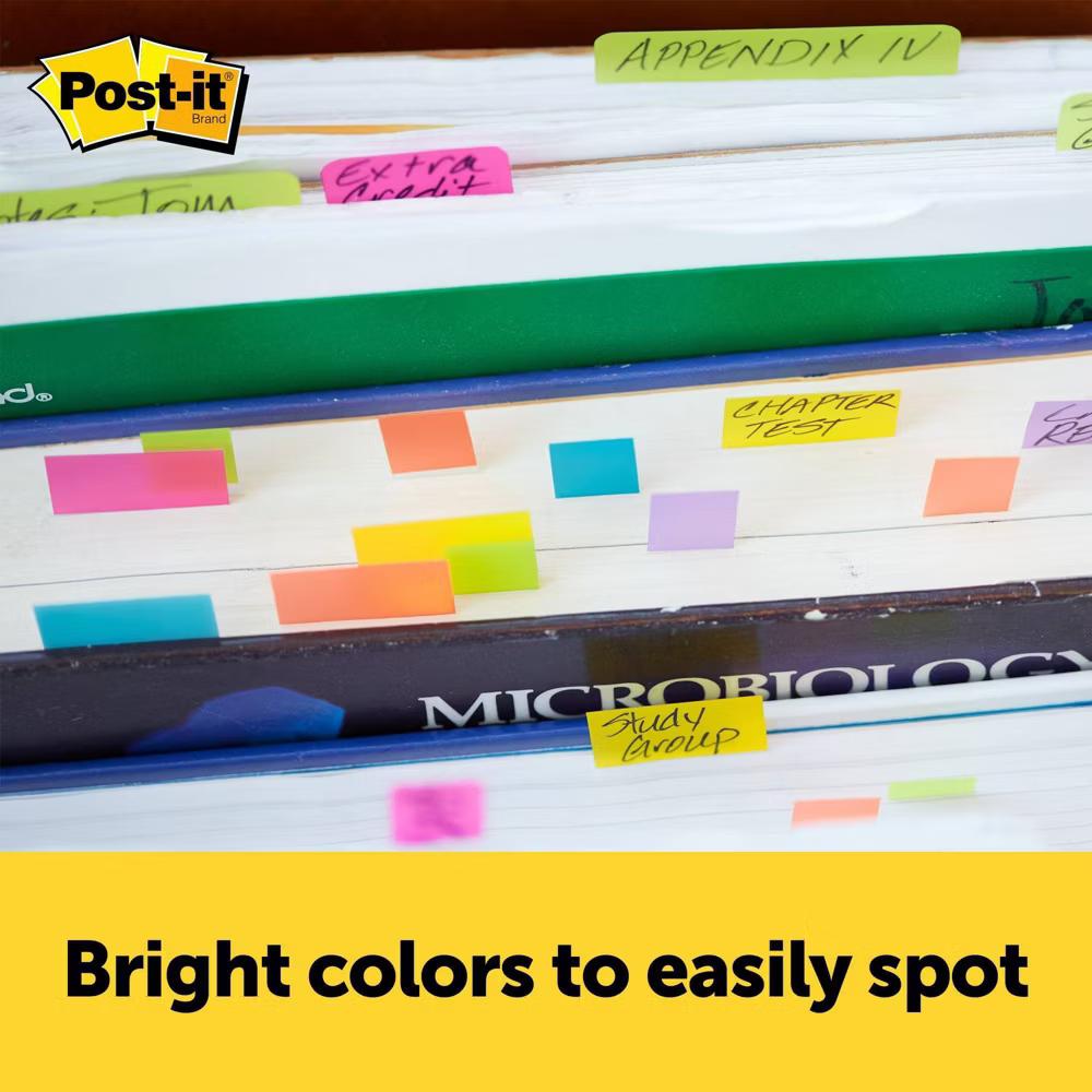10pk 1/2"x2" Page Markers Assorted Bright Colors - Image 8