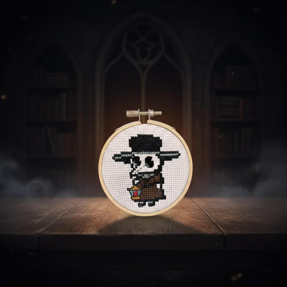 NMR Distribution Plague Doctor Cross Stitch Embroidery Kit - Image 4