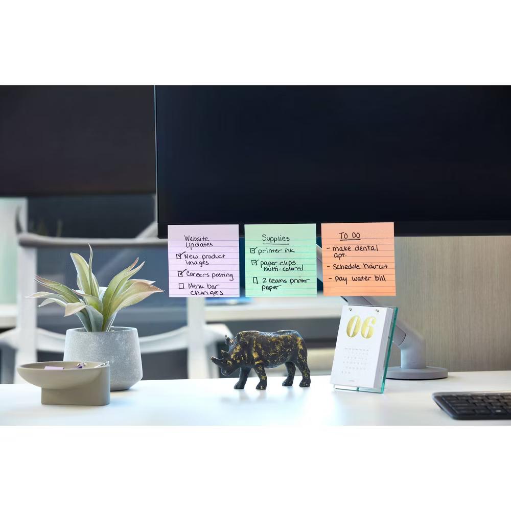 Recycled Super Sticky Notes 4"x4" Pastels: 100% Recycled Paper, 0.3 Inch Rule, Multicolored, 210 Sheets - Image 14