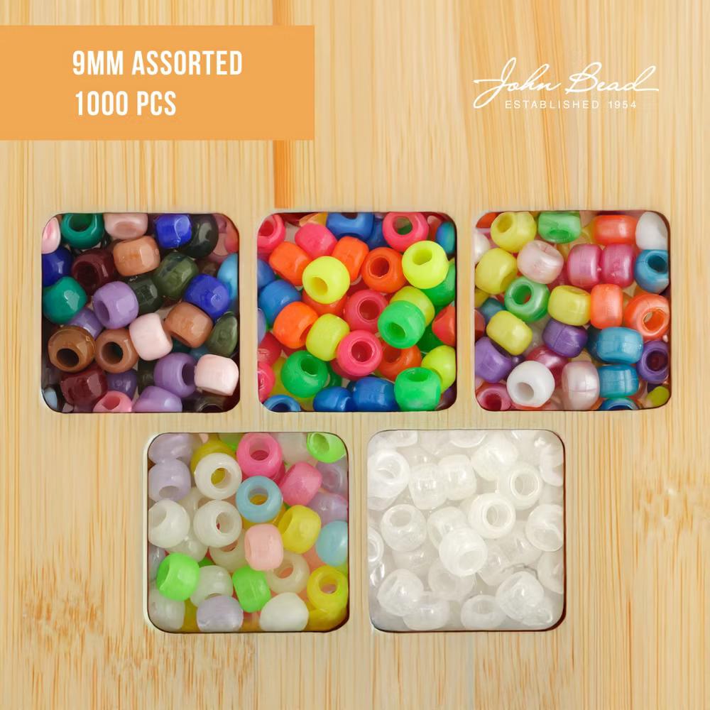 1000pcs 9mm Assorted Plastic Barrel Pony Beads for Jewelry Making Bracelets Necklaces DIY, Kandi Beads Bulk Crafting Beads - Image 11