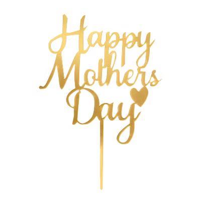 Gold 'Happy Mothers Day' Cake Topper