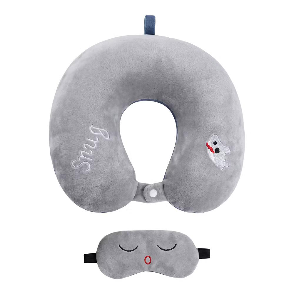 U‑Shape Memory Foam Travel Pillow Set with Decor Embroidery and Eye Mask 1Pc - Image 10