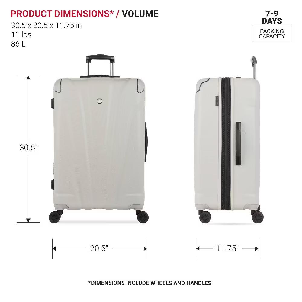 Cascade Hardside Large Checked Spinner Wheels Suitcase - Image 22
