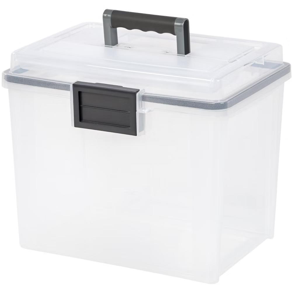 USA Portable Letter Size File Box with Handle for Hanging Folders - Image 44