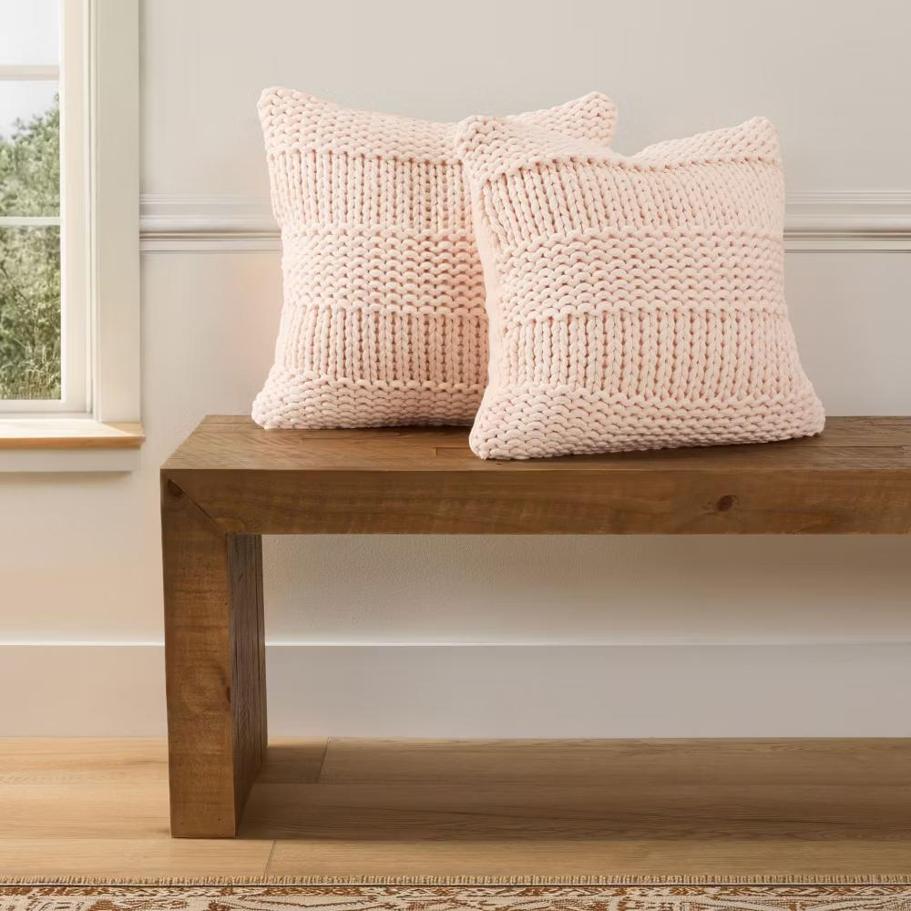 Cozy Chunky Knit Throw Pillow Cover And Pillow Insert - Image 46