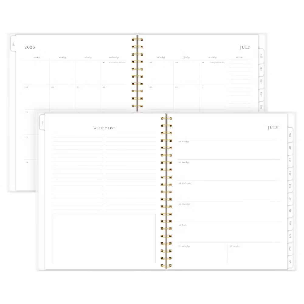 Essentials 8.5"x11" Large Wirebound Frosted Poly 2026-2027 Weekly/Monthly Planner Dusty Blue - Image 2