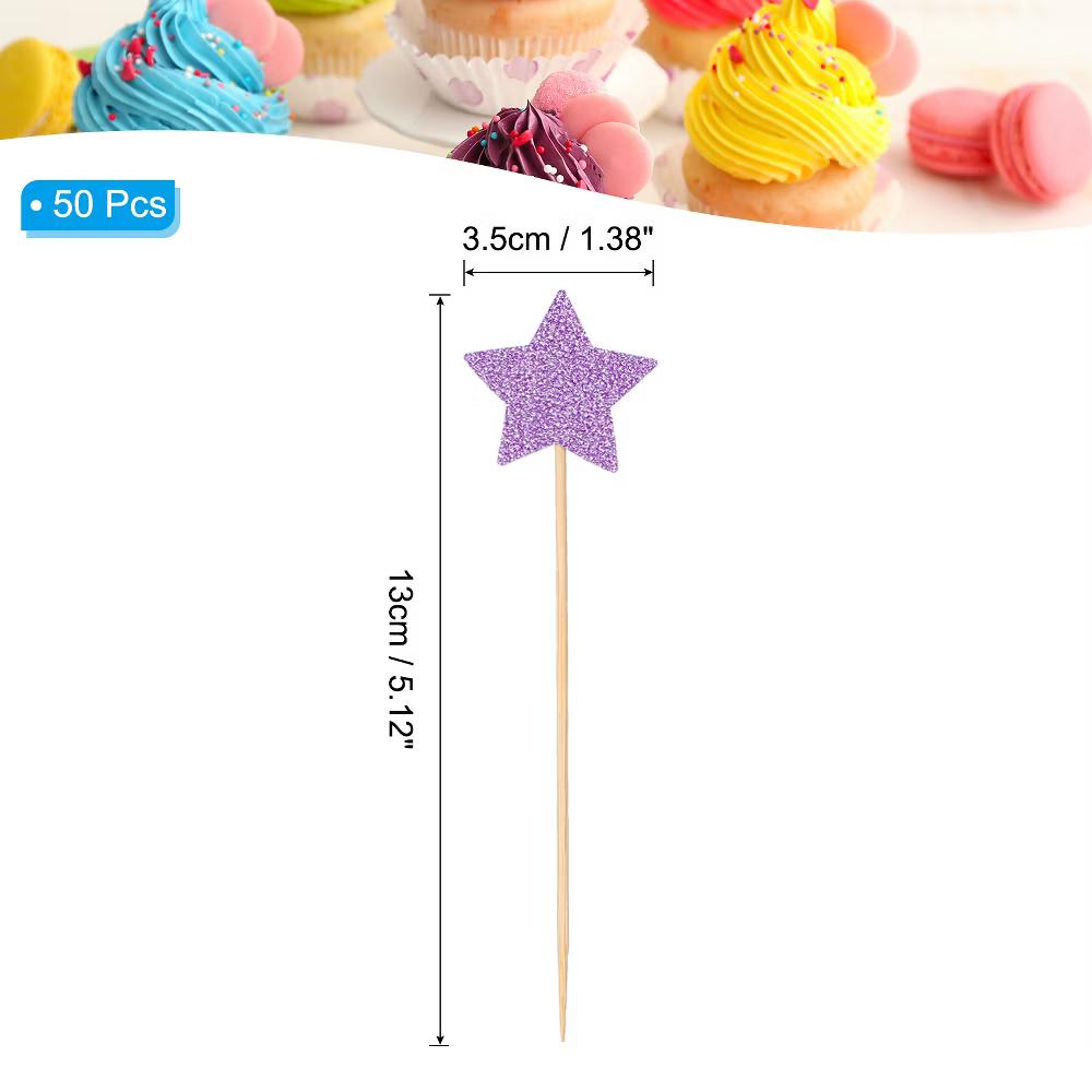 Birthday Party Supplies Little Star Cupcake Toppers 50 Pcs - Image 9