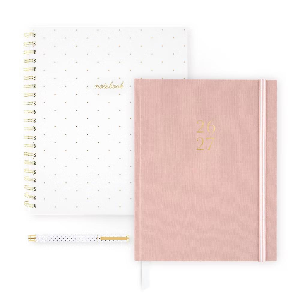Essentials 7.875"x9.875" 2026-2027 Large Fabric Casebound Planner Rose Pink - Image 6