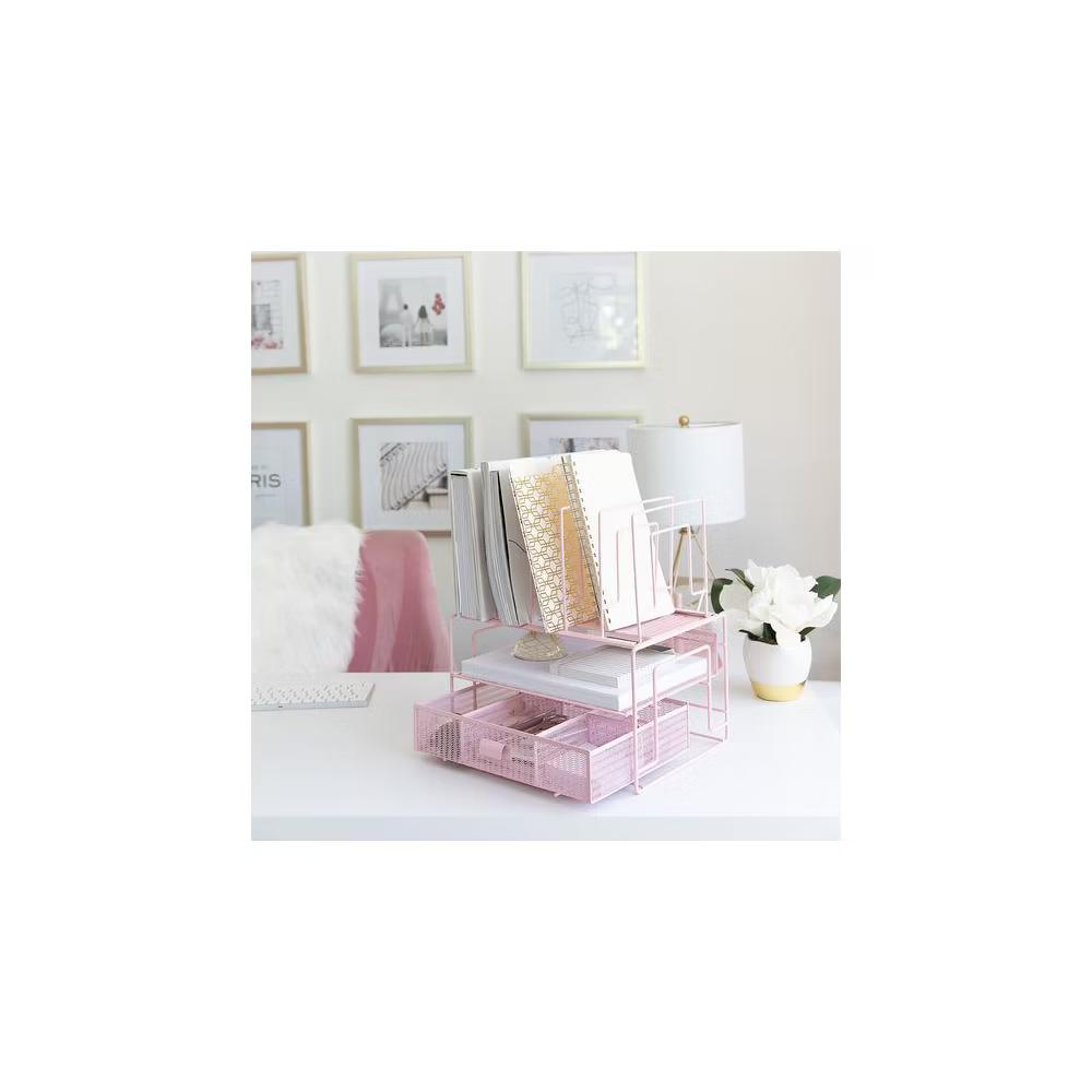 Blu Monaco Desk Organizer with File Sorters & Drawer - Image 32