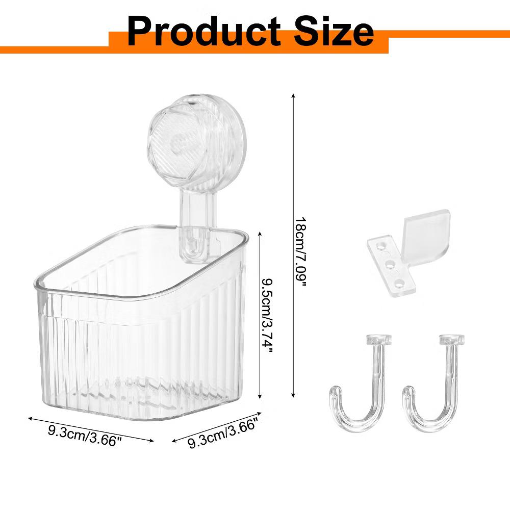 Wall Mount Strong Suction Cup Shower Caddy with Hooks - Image 7