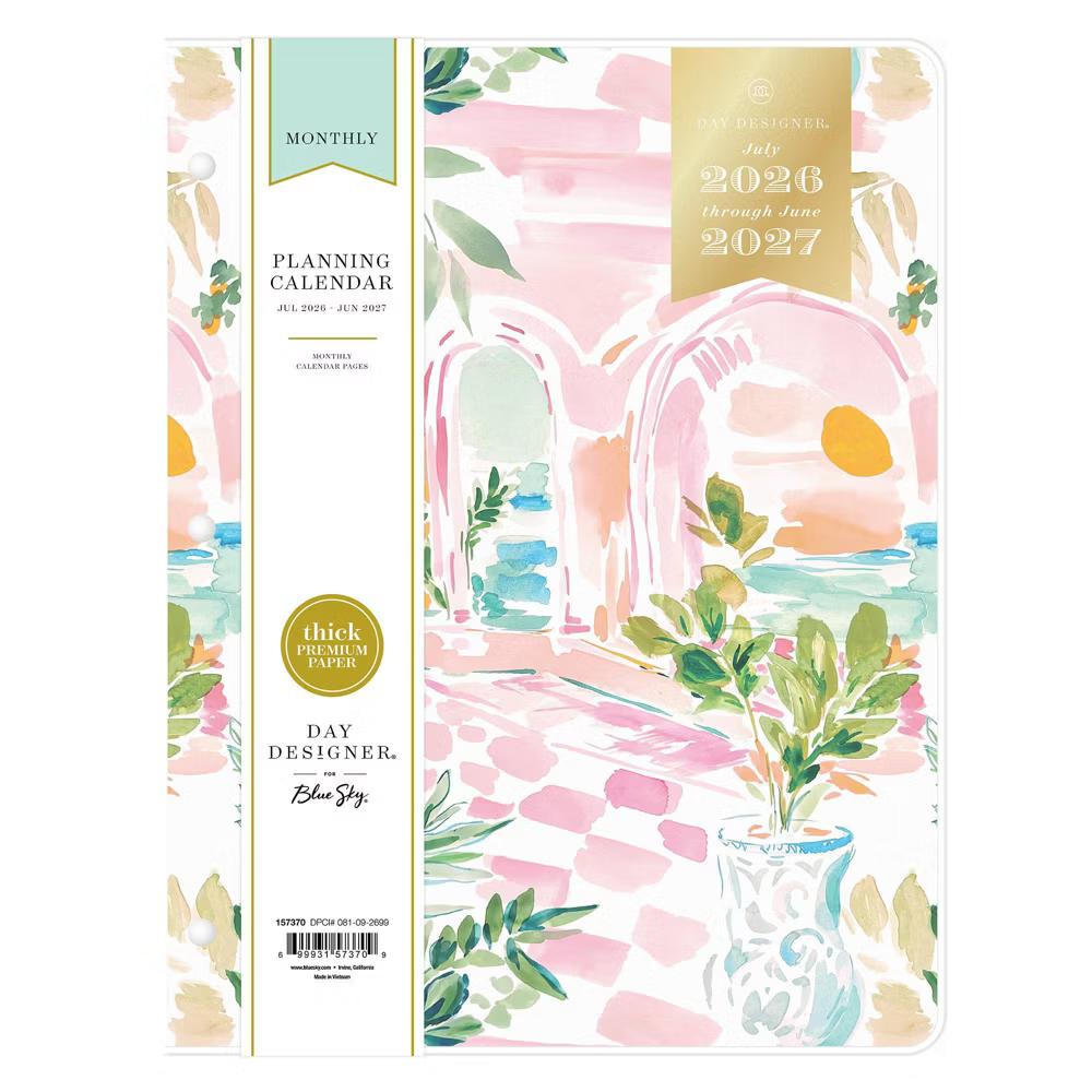 Day Designer 8.5"x11" 2026-2027 Planner Capri Clear Monthly Stapled - Image 4