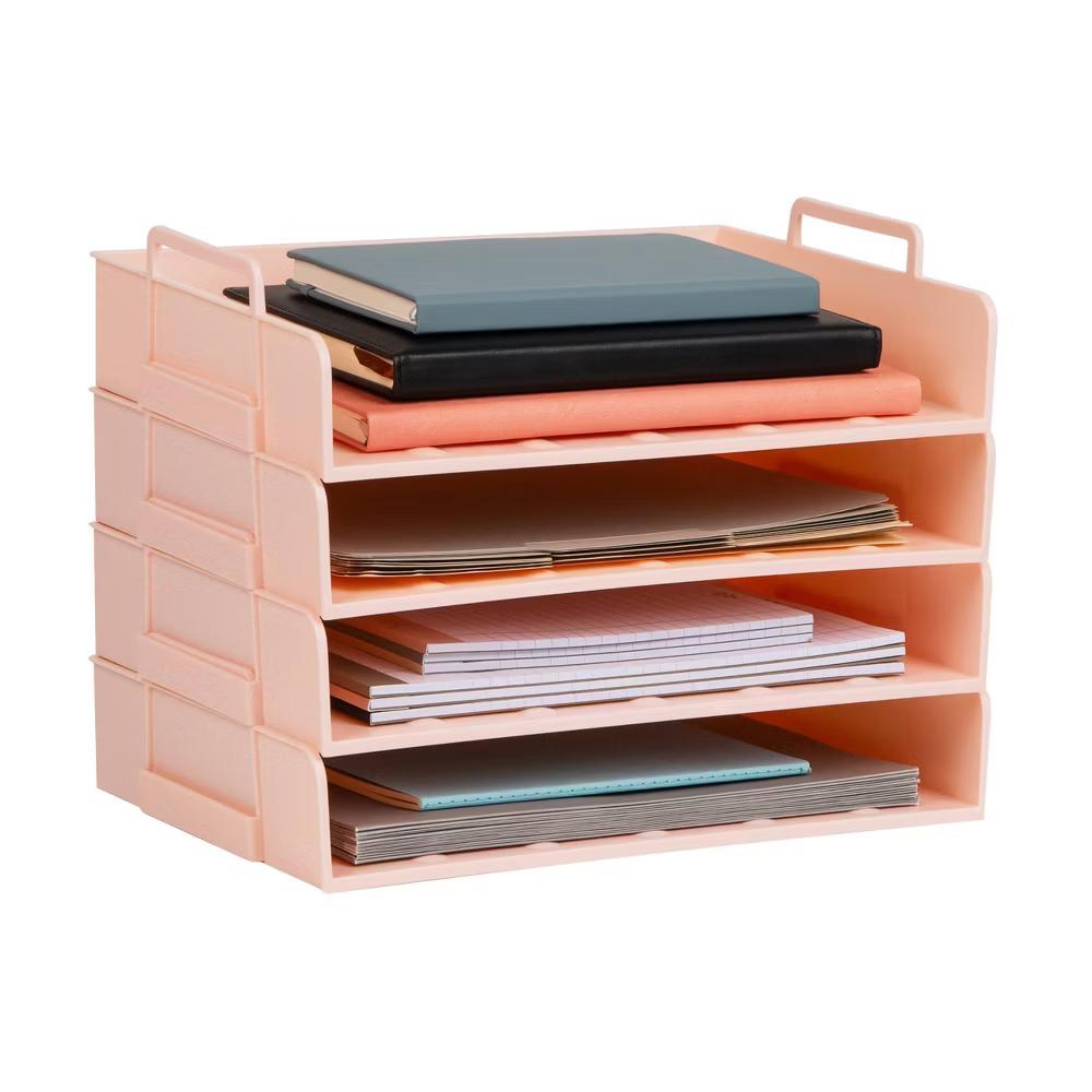 Organizer File Storage Plastic Pink - Image 4