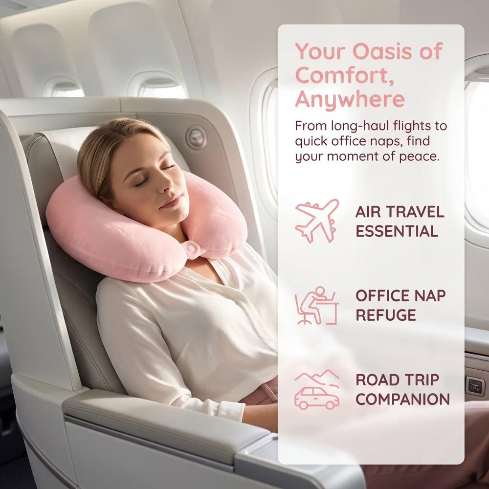 Solid PP Cotton Lightweight Office U-Shape Travel Neck Pillows 11x11in 1 Pc - Image 30