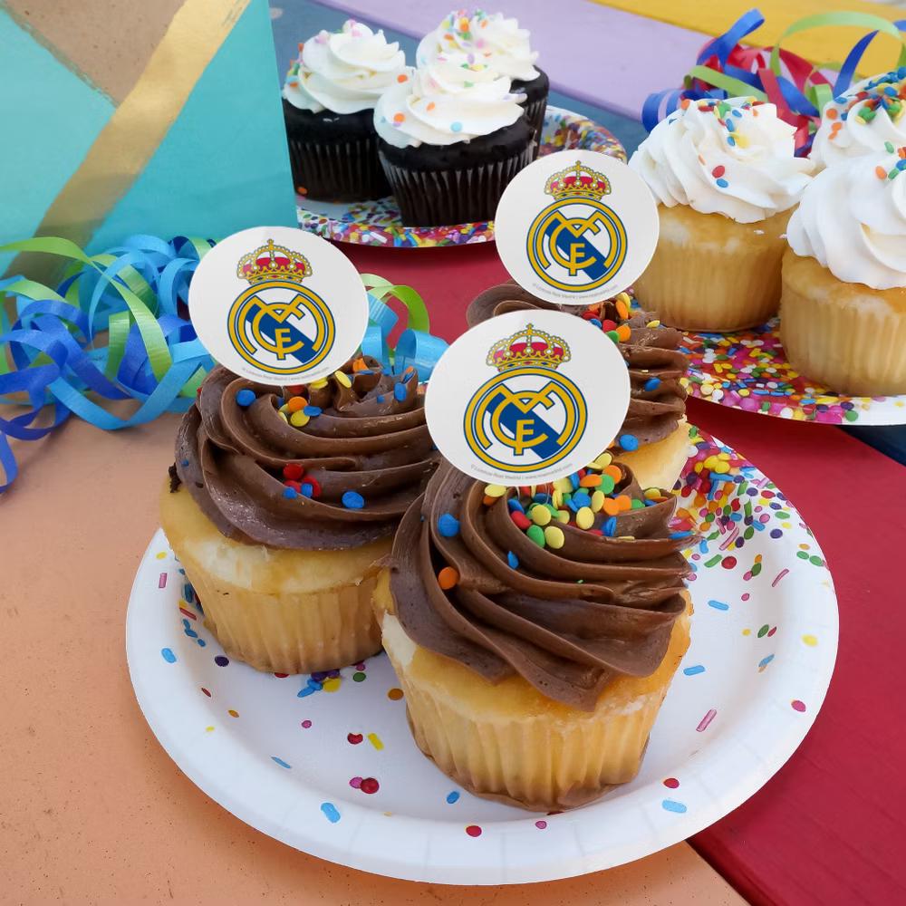 Real Madrid FC Crest Cupcake Picks Toppers Decoration Set of 6 - Image 6